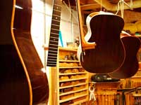 guitars hanging in air
