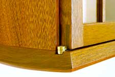 glass wall cabinet corner detail