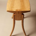 Birdseye Maple and Oak Table by David Finck